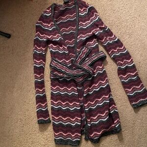 INC International Concepts Multicolor Zigzag Cardigan